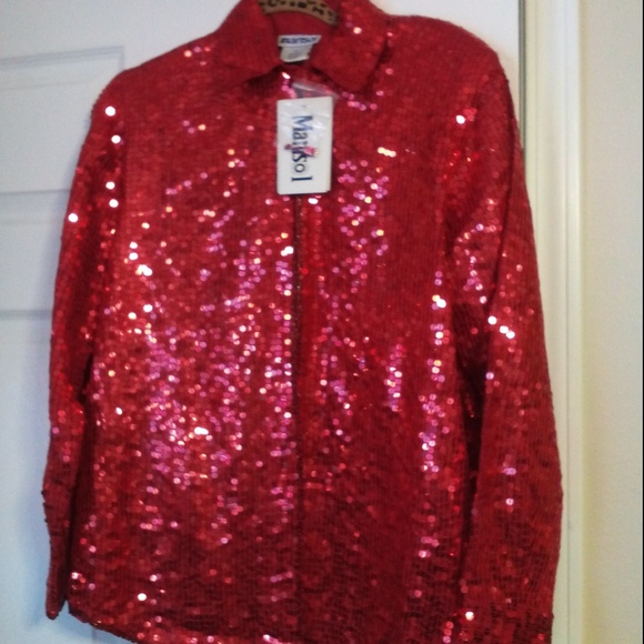 red sequin top plus size